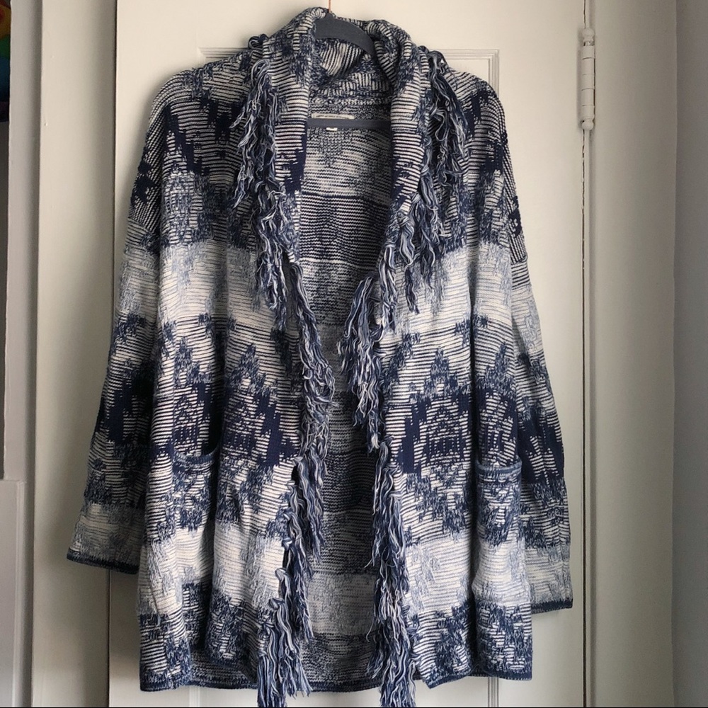 American Eagle Fringed Cardi Sweater